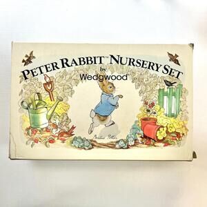 Vintage Wedgwood Peter Rabbit 3pc Nursery Set Bowl Mug Plate Beatrix Potter NIB